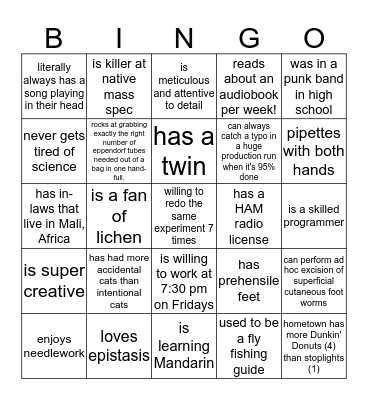 Find someone who... Bingo Card