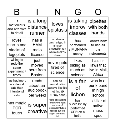 Find someone who... Bingo Card