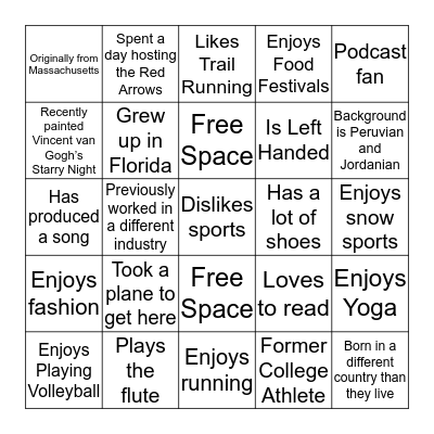 SLDP Bingo - First Years Bingo Card