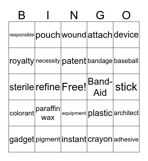 2025 MSa summer Invention 1 Bingo Card