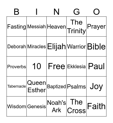 God's Anointed  Bingo Card