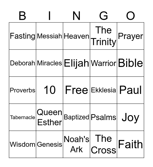 God's Anointed  Bingo Card