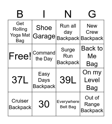 Bag BINGO Card