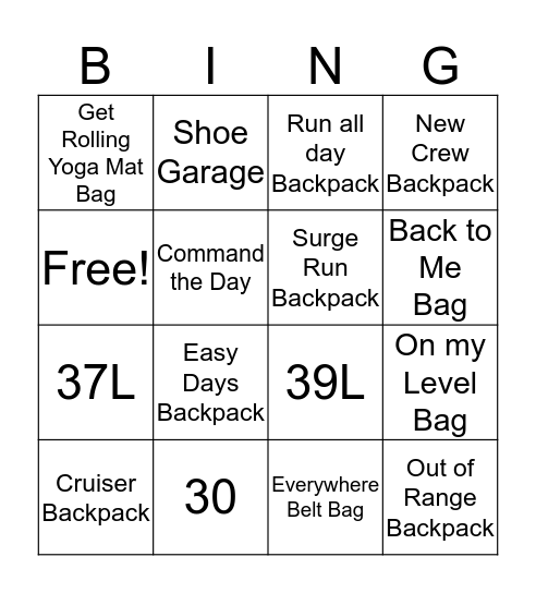 Bag BINGO Card