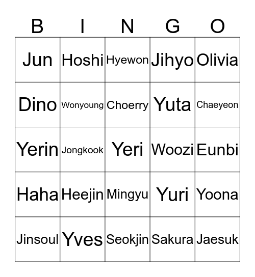 GOTJWY04 Bingo Card