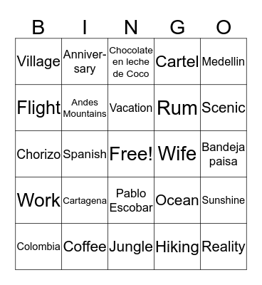 Denzel's Back From Vaca Bingo Card