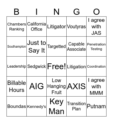 Retreat 2019 Bingo Card