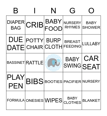 BABY SHOWER BINGO Card