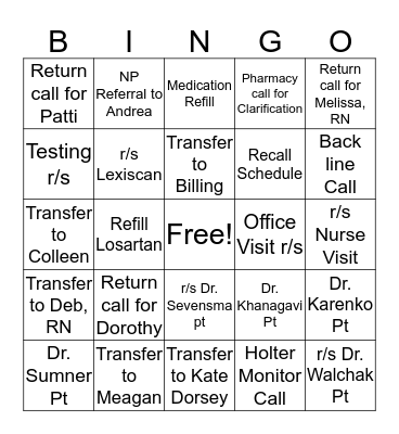 MHV PHONE BINGO  Bingo Card