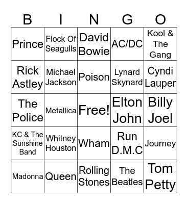 Music Bingo Card