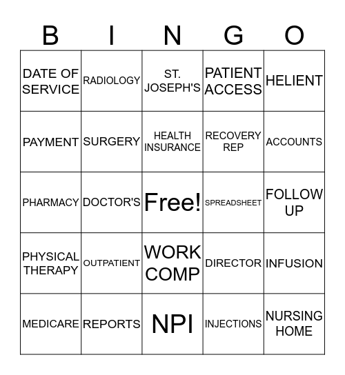 CBO Bingo Card