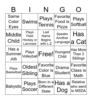 Rookie Camp Bingo Card