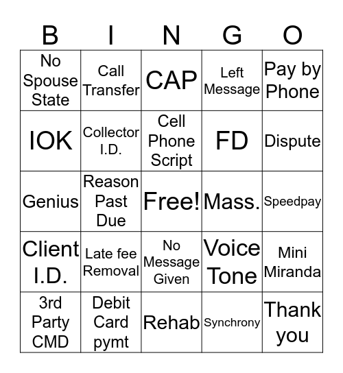 What Do You Hear? Bingo Card