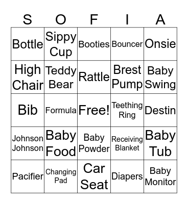 BABY BINGO Card