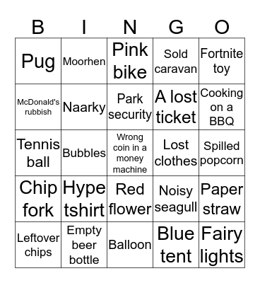 Kessingland Bingo Card