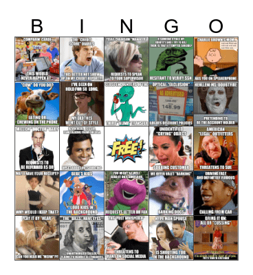 Call Center Chaos Bingo Card
