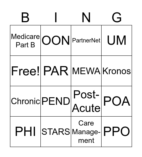 CQHS Bingo Card