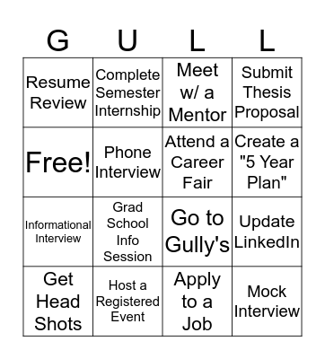 Leaving the Nest Bingo Card