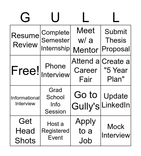 Leaving the Nest Bingo Card