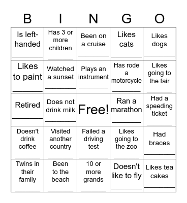 Do You Know Your Neighbor? Bingo Card