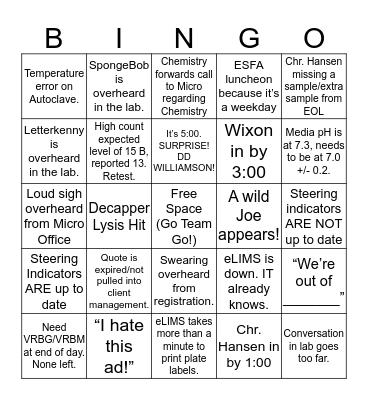 EML Bingo Card
