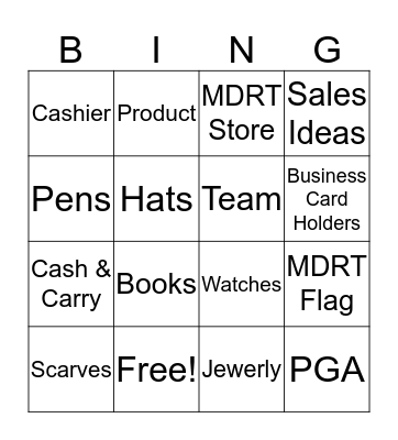 MDRT STORE TEAM Bingo Card