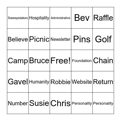 Senate Bingo Card