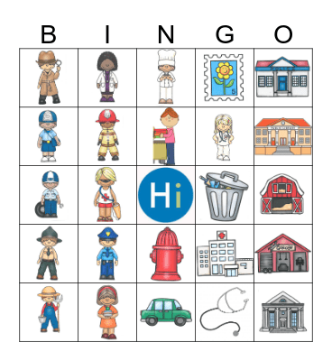 Community Helpers Bingo Card