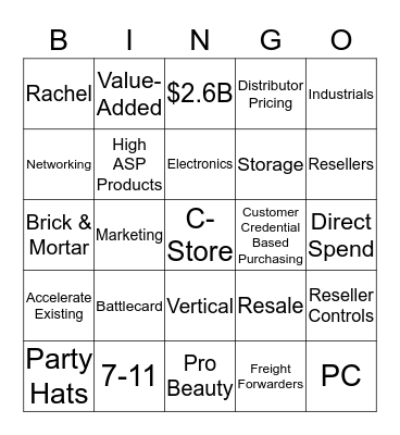 Reseller Vertical Bingo Card