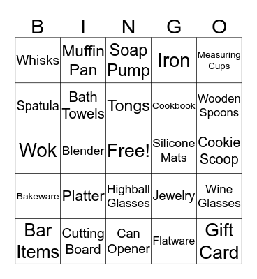 MICHELLE'S BRIDAL BINGO Card