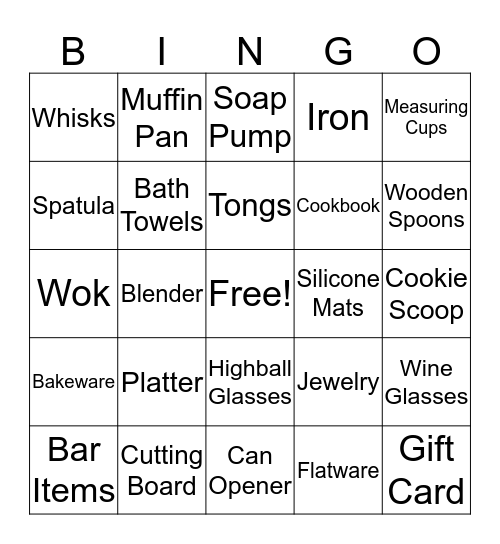 MICHELLE'S BRIDAL BINGO Card