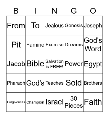 Maid to Missionary Bingo Card