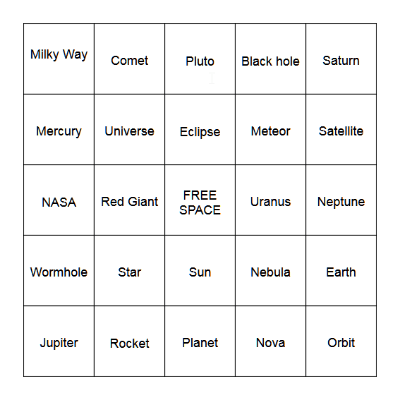 GALAXY BINGO Card