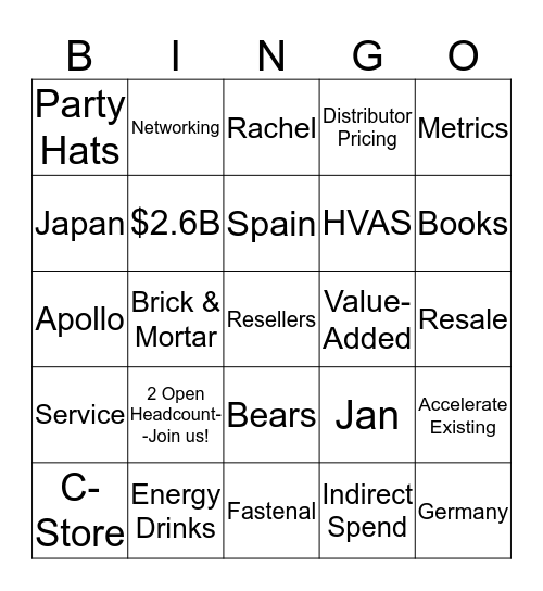 Reseller Vertical Bingo Card