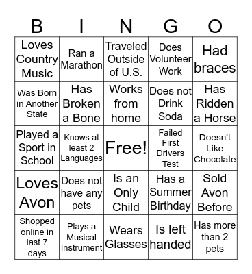 Beauty Connection With Elaine Bingo Card