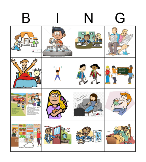 Daily routines Bingo Card