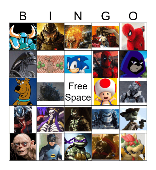 Favorite Character Bingo Bingo Card