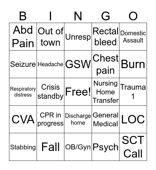 Dispatch Bingo Card