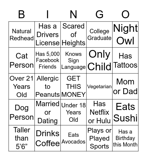 ICE BREAKER BINGO  Bingo Card