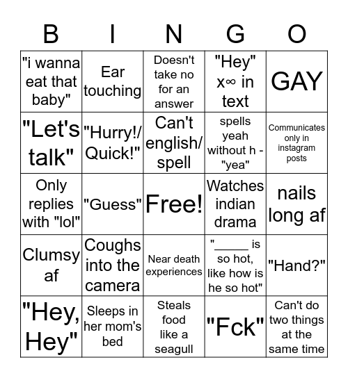 just binuki things <3 Bingo Card