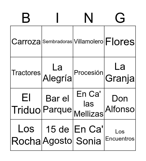 TRINGO Bingo Card