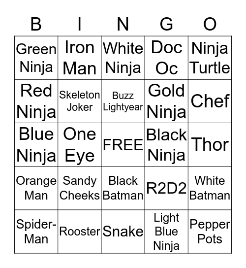 Lego Bingo Card