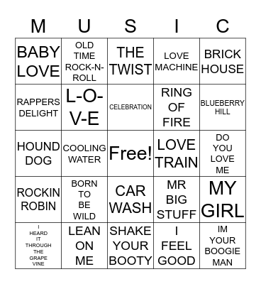 WAY BACK  BINGO Card