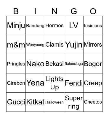 TAEYONG Bingo Card
