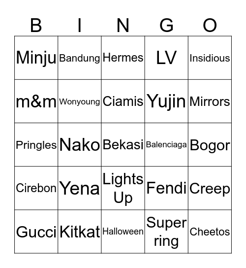 TAEYONG Bingo Card