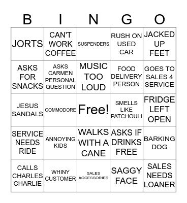 GERIATRIC BINGO Card