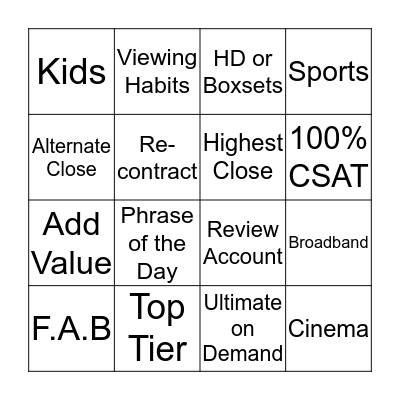 ___________________________ Bingo Card