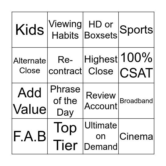 ___________________________ Bingo Card