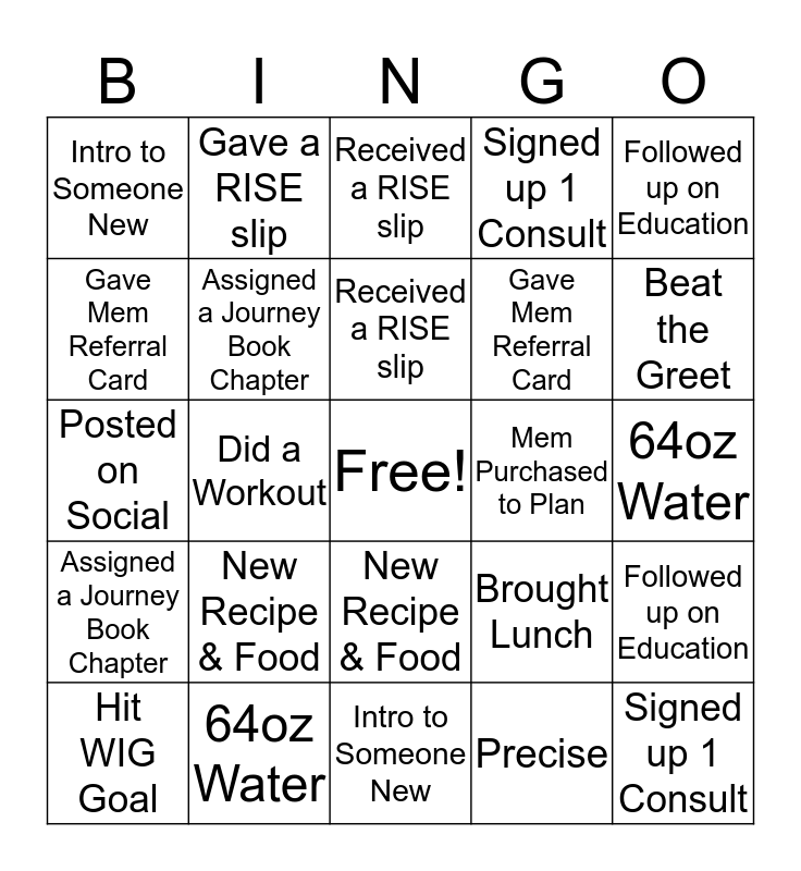 WEEK 2 Bingo Card