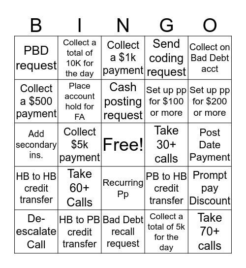 New Hire Bingo  Bingo Card